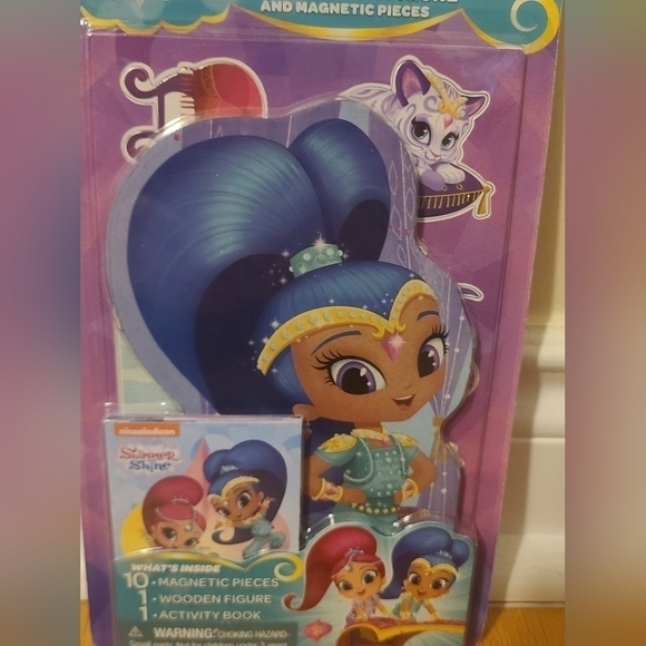 New Nickelodeon Shimmer & Shine Activity Book W/ Wooden Figure & Magnetic Pieces - Picture 2 of 5